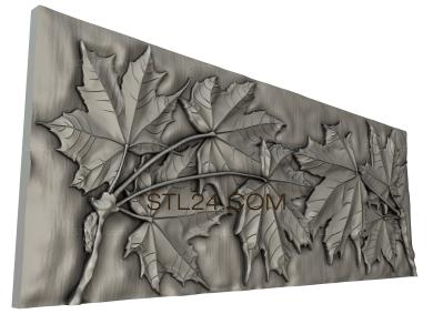Floral panel (Maple leaves, PRS_0002) 3D models for cnc